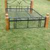 Quality and durable metallic beds with wooden finish thumb 2