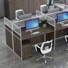 4-Way Rectangular Brown Office Workstation thumb 2
