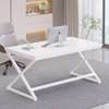 White Oak Desk; 55 Inch, Modern Pc Gaming, Executive Desk thumb 8