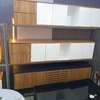 Modern Wood TV Stand Black Doors with Storage thumb 2