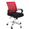 Office seats: Red medium back mesh office seat thumb 2