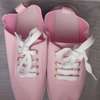 Pink canvas ladies flat shoes thumb 0