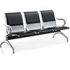 Durable 3-Seat Black Metal Bench with Padded Seats thumb 10