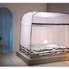 Pop-Up Bed Mosquito Net White Purple Trim Standard thumb 3