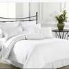 Luxury White stripped duvet cover set thumb 2