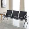 3 Seater Black Padded Reception Bench thumb 0