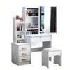 Dressers: White Vanity Dressing Table With Sliding Mirror thumb 4