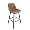 Brown Leather Non-Adjustable Counter Bar Stool thumb 2