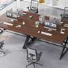 Office table: 1.4m table with Metallic Legs & Wooden Top thumb 1