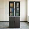 Wooden Half Glass 2 Door Storage Cabinet thumb 3