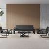 Office sofa: Black 5-seater reception office sofa thumb 0