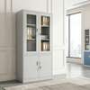 Durable White Metal Office Cabinet with Locks thumb 1