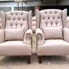 Set of 2 Armchairs with Cushions and Wooden Legs thumb 5