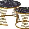Nesting Coffee Table: 2-in-1 Marble Top, Gold Frame thumb 1