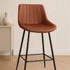 Brown Leather Non-Adjustable Counter Bar Stool thumb 14
