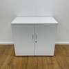 2-Door Wooden Credenza Cabinet in White thumb 0