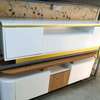 Modern Wood TV Stand Black Doors with Storage thumb 0