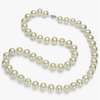 14K White Gold Pearl Necklace Earrings Set thumb 1