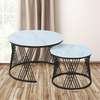 Nesting Coffee Table: 2-in-1 Marble Top, Gold Frame thumb 0