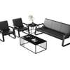 Office sofa: Black 5-seater reception office sofa thumb 4