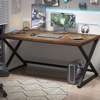 Office table: 1.4m table with Metallic Legs & Wooden Top thumb 0