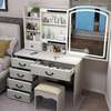 DRESSING TABLE: White Dressing Table With Mirror thumb 1