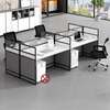 4-Way Modern Modular White Office Workstation thumb 3