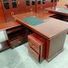 Office Desk; 1.4M Mahogany L-Shaped Office Desk thumb 3