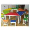 Colorful Kids Table Set Hexagonal 6 Chairs Foldable thumb 5