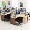 Office Desk: 4-user Curved Workstation With Partition Panels thumb 1
