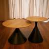 2 Pcs Brown Wooden Tops Living Home Coffee Table Set thumb 11