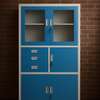 Cabinets: Blue Metallic Storage Cabinet with Safe thumb 7
