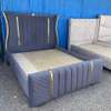 Elegant Upholstered Bed Frame Beige Button-Tufted thumb 3
