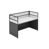 Office tables: one seater white working station with panels thumb 1