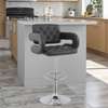 Barstool: Adjustable Black Pu Leather Swivel Barstool thumb 1