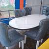 Elegant 6-Seat White Oval Dining Table Set thumb 1