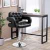 Office seat: Adjustable swivel black leather barstool thumb 0