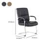 Office Chairs: Non-Rolling Leather High-back Office Chair thumb 3
