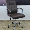 Executive Chairs : Brown Leather Ergonomic Office Chair thumb 1
