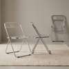 Armless Clear Foldable Plastic Chair thumb 2