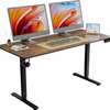 Office Desk: Adjustable Electric, Rustic Finish, Workstation thumb 0
