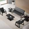 Office sofa: Black 5-seater reception office sofa thumb 1