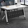 Foldable Table : White Foldable Office Table In Chepilat thumb 0