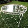 Glass Table Round Antique Wrought Iron Garden French Style thumb 0