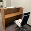 Office Desk: 1.4M Brown Reception Working Desk thumb 1