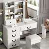 DRESSING TABLE: White Dressing Table With Mirror thumb 5