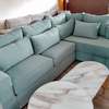 Modern Sectional Sofa Blue Fabric with Chaise Lounge thumb 0