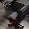 Office chair: Black leather executive office chair thumb 0
