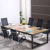 Conference tables: 2400mm meeting table with metal legs thumb 0