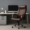 Executive Chairs : Brown Leather Ergonomic Office Chair thumb 3